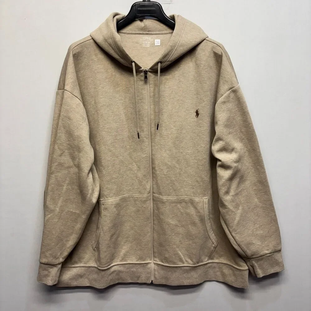 Polo Ralph Lauren Men Full Zip Hoodie Size 5XB 5X Big Beige D118 -3
